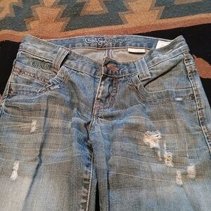 Cruel Girl Utility II Boot Cut Jeans with Distressed Details